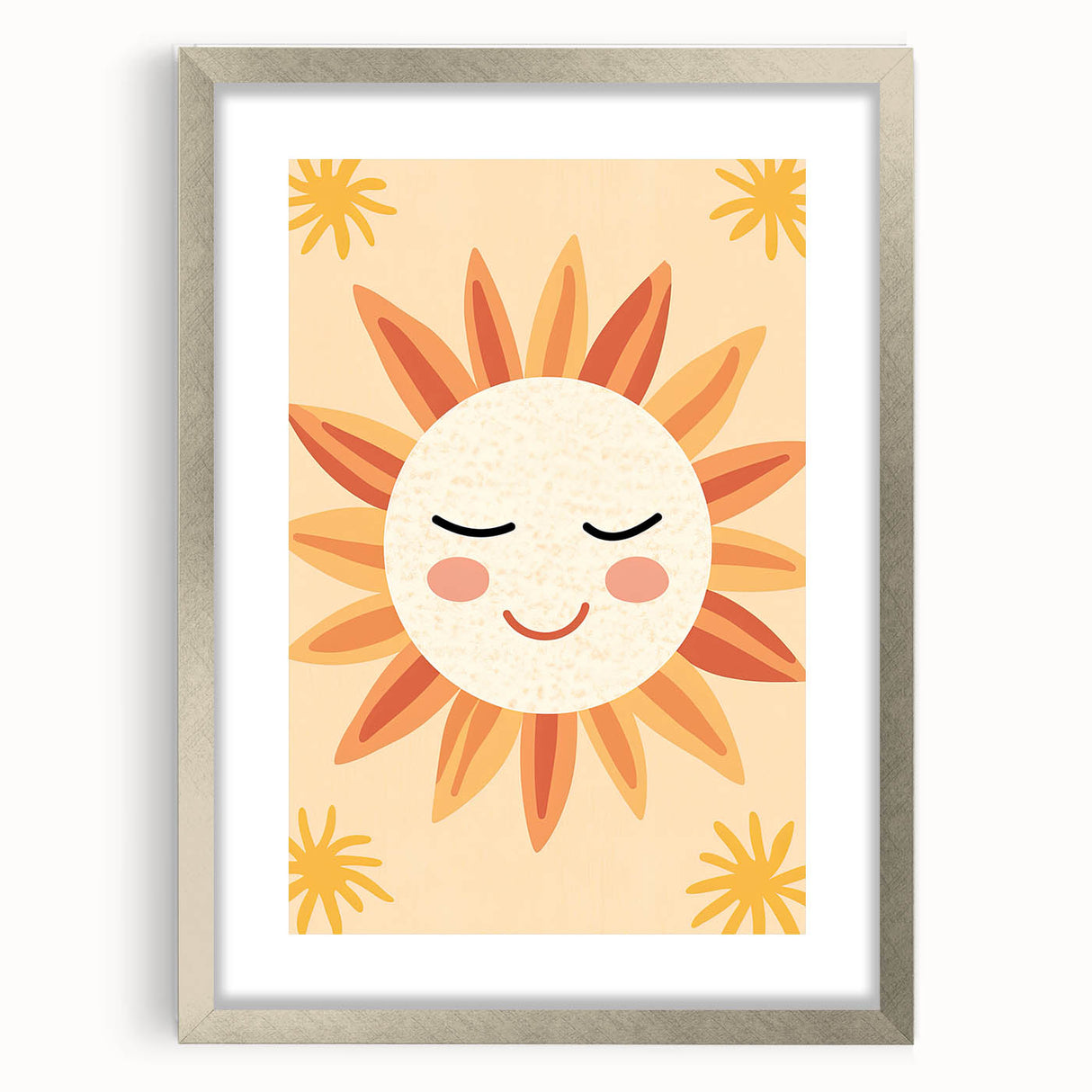 Acrylic Glass Art for Kids Rooms - Smiling Sun Nursery Print