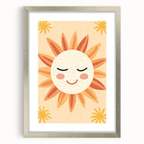 Acrylic Glass Art for Kids Rooms - Smiling Sun Nursery Print