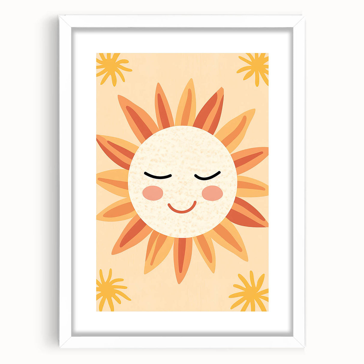 Acrylic Glass Art for Kids Rooms - Smiling Sun Nursery Print