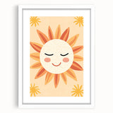 Acrylic Glass Art for Kids Rooms - Smiling Sun Nursery Print
