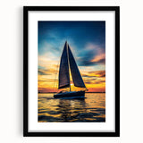 Black landscape frame with a white mat, showcasing a vibrant artwork, perfect for modern home decor. Ideal for displaying prints or photos in elegant settings.