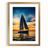 Gold landscape frame with a mat, showcasing an elegant front view. The frame's ornate design highlights the artwork within, perfect for enhancing home decor.