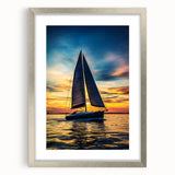 Elegant silver landscape frame showcasing a vibrant art print with a white mat, perfect for home decor. Ideal for enhancing living spaces with a modern touch.