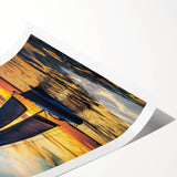 Rolled landscape print showcasing vibrant African-inspired wall art with intricate patterns and bold colors, securely packaged in a protective cardboard tube. Perfect for home decor enthusiasts.