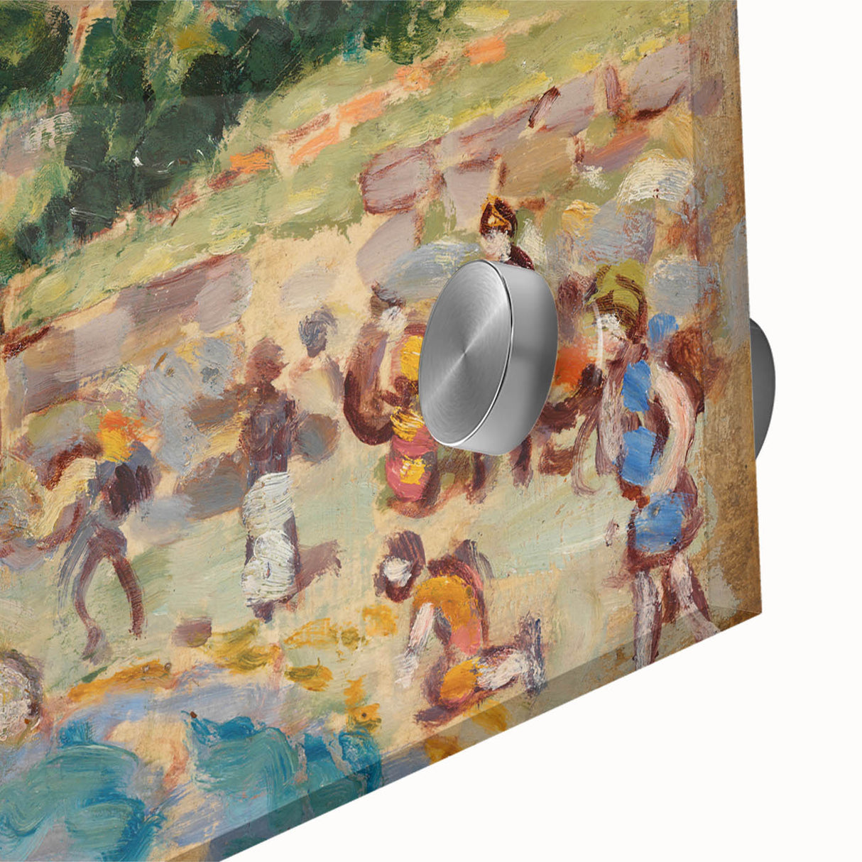 Modern Beach and Village Scene - Contemporary Art Print for Trendy Home Decor