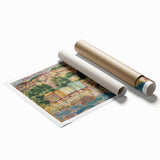 Modern Beach and Village Scene - Contemporary Art Print for Trendy Home Decor