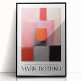 Large abstract wall art by Mark Rothko, featuring deep red and black hues on a framed acrylic.
