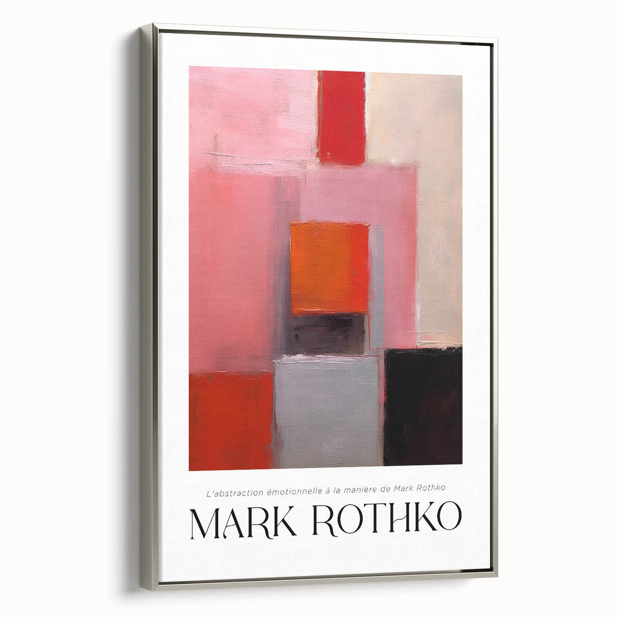 Framed canvas of a Rothko-inspired landscape art painting, featuring a vibrant spectrum of colors.