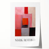 Rolled print of a Mark Rothko-inspired abstract design in deep red and black tones, suitable for art wall dining room.