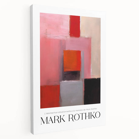 Large abstract canvas in shades of orange and red, suitable for kitchen wall art.