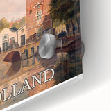 Amsterdam Retro Travel Poster | Vintage Canal View Print