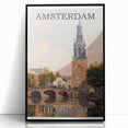 Amsterdam Retro Travel Poster | Vintage Canal View Print