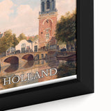 Amsterdam Retro Travel Poster | Vintage Canal View Print