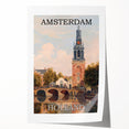 Amsterdam Retro Travel Poster | Vintage Canal View Print