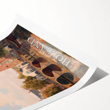 Amsterdam Retro Travel Poster | Vintage Canal View Print