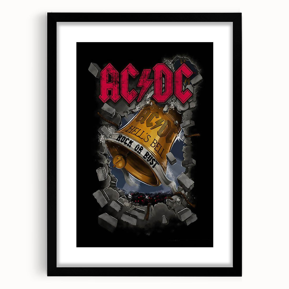 AC/DC Hell's Bell Retro Wall Art – Vintage Rock Poster Print