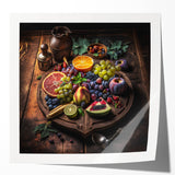Rustic Fruit Feast - Kitchen Wall Art for a Warm Culinary Space