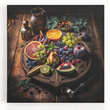Rustic Fruit Feast - Kitchen Wall Art for a Warm Culinary Space