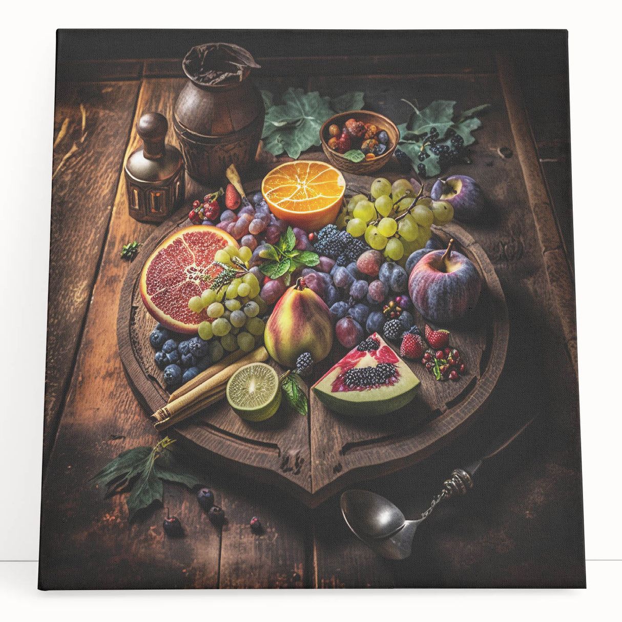 Rustic Fruit Feast - Kitchen Wall Art for a Warm Culinary Space