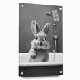 Bathroom Framed Art - Charming Bunny in Bathtub