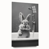 Bathroom Framed Art - Charming Bunny in Bathtub