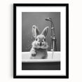 Bathroom Framed Art - Charming Bunny in Bathtub