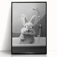 Bathroom Framed Art - Charming Bunny in Bathtub