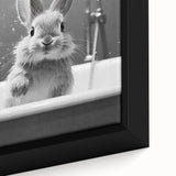 Bathroom Framed Art - Charming Bunny in Bathtub