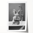 Bathroom Framed Art - Charming Bunny in Bathtub