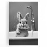 Bathroom Framed Art - Charming Bunny in Bathtub