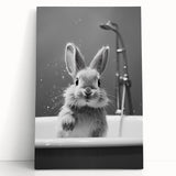 Bathroom Framed Art - Charming Bunny in Bathtub