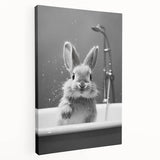 Bathroom Framed Art - Charming Bunny in Bathtub