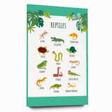 Reptiles Kids Educational Wall Art – Learning Poster
