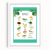 Reptiles Kids Educational Wall Art – Learning Poster