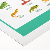 Reptiles Kids Educational Wall Art – Learning Poster