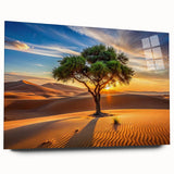 Large abstract depiction of the Algerian landscape in muted earth tones on acrylic glass.