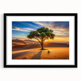 Extra large abstract art print featuring a colorful, textured depiction of Algerian scenery on a framed black mat.