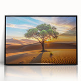 Large abstract wall art depicting an Algerian landscape in muted earth tones on a framed acrylic.
