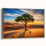 Landscape art painting of an Algerian scene on a framed canvas.