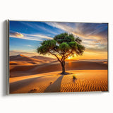 Vintage poster art of an Algerian landscape on framed canvas, featuring a colorful palette, ideal for living room decor.