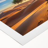 Art deco poster of an Algerian landscape in muted earth tones on rolled canvas, suitable for dining room wall art.