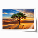 Extra large rolled print of an Algerian landscape with vibrant floral elements, ideal for art wall dining room.