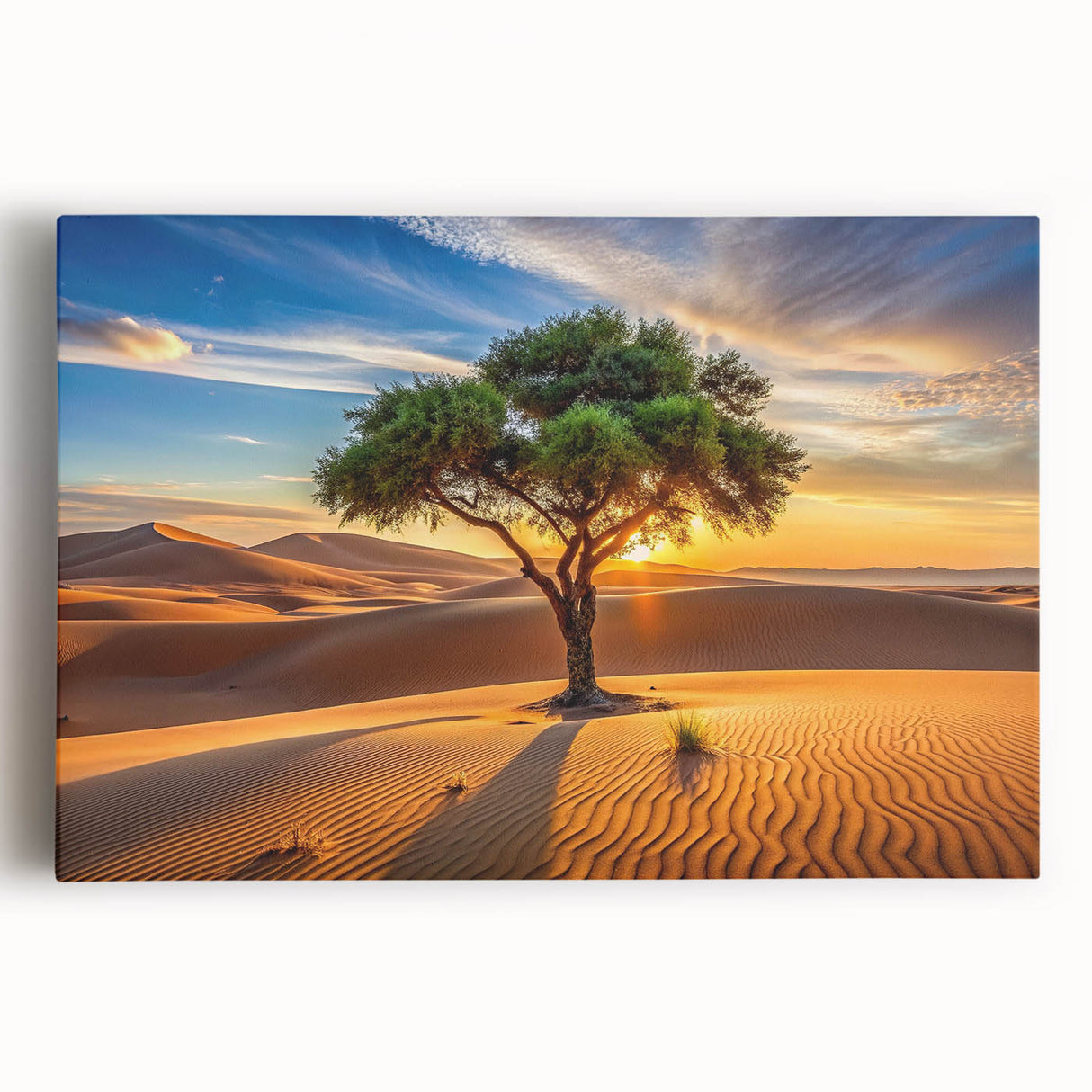 Large black and white stretched canvas of Algerian scenery, ideal for kitchen wall art.