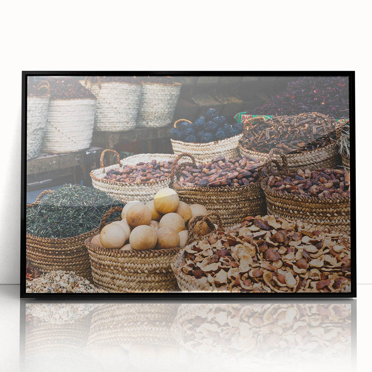 Large abstract wall art depicting the African-Egyptian landscape in black and white tones on framed acrylic.