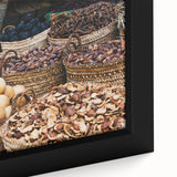 Framed canvas of a textured African landscape in vibrant colors, ideal for extra large living room wall art.