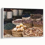 Framed canvas wall art depicting a vintage-style Egyptian landscape in black and white, ideal for bedroom decor.