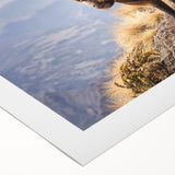 Art deco poster of an Ethiopian landscape in muted earth tones on rolled canvas, suitable for dining room decor.