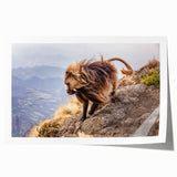 Extra large rolled print of Ethiopian scenery with vibrant floral accents, ideal for dining room wall art.