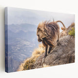 Ethiopian landscape on large stretched canvas with earthy tones, ideal for kitchen wall art.