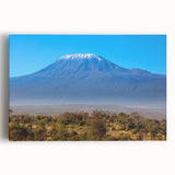 Black and white photo of African savannah on large stretched canvas, ideal for kitchen wall art.